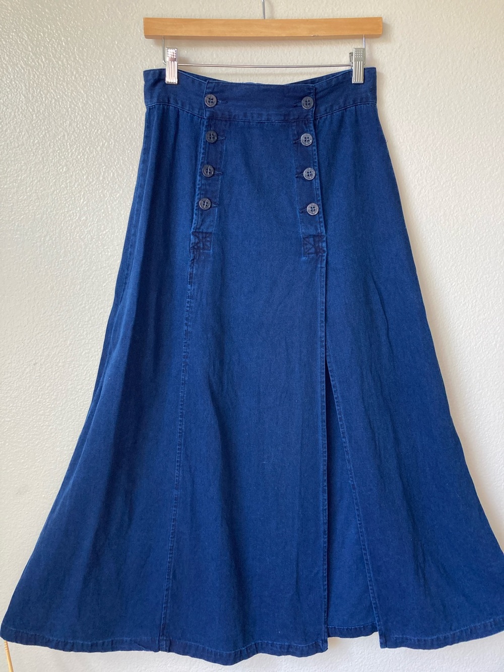 Vintage Corset Lace up back nautical anchor buttons front skirt 80s 90s sz 6